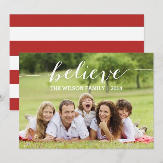 Het handschrift gelooft de Kaart van de Foto van (Voorkant / Achterkant)