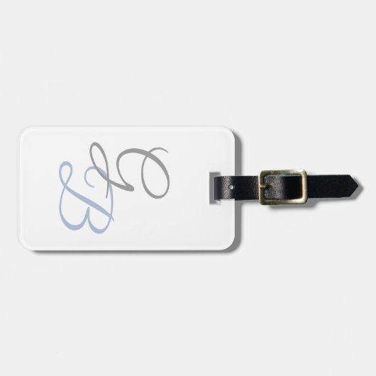 Het handschrift moderne, vette, platte monogram mi bagagelabel (Voorkant horizontaal)