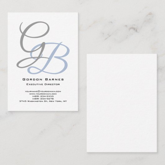 Het handschrift moderne, vette, platte monogram mi visitekaartje (Voorkant / Achterkant)