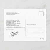 Het handschrift van de Foto van het huwelijk Dank  Briefkaart (Achterkant)