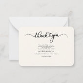 Het handschrift van de Foto van het huwelijk Dank  Notitiekaartje (Achterkant)