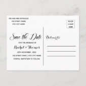 Het handschrijven van de Foto Wedding sparen het B Aankondigingskaart (Achterkant)