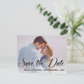 Het handschrijven van de Foto Wedding sparen het B Aankondigingskaart (Staand voorkant)