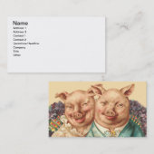 Het handvat Varkenspaar Visitekaartje (Voorkant / Achterkant)