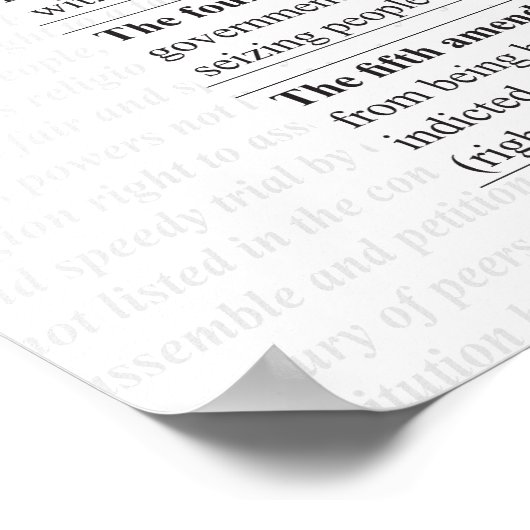 Het Handvest van de Rechten Poster (Hoek)