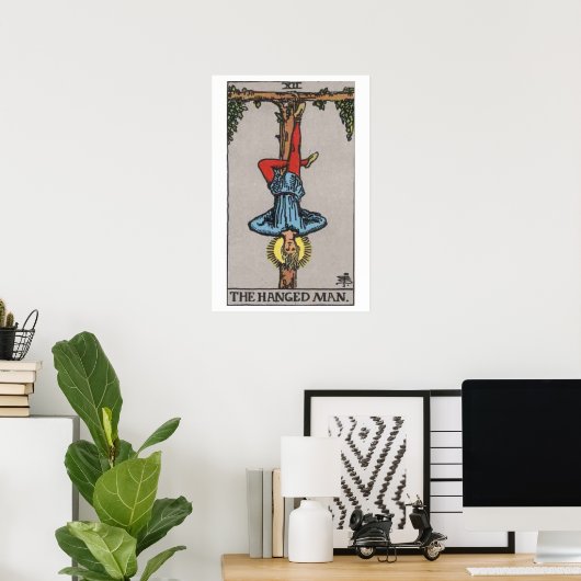 Het Hanged Man Tarot Kaart Poster (Thuiskantoor)