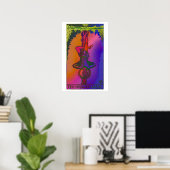 Het Hanged Man Tarot Kaart Psychedelic Poster (Thuiskantoor)