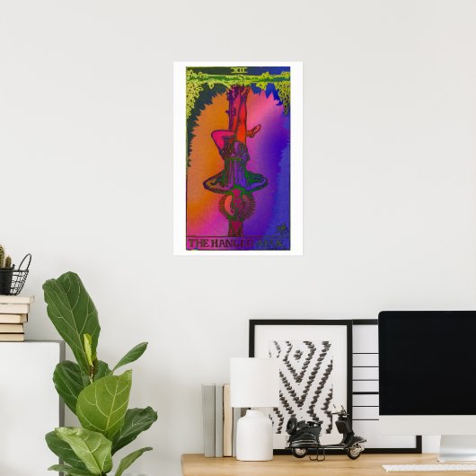 Het Hanged Man Tarot Kaart Psychedelic Poster (Thuiskantoor)