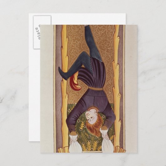 Het Hanged Man, tarotkaart, Frans Briefkaart (Voorkant / Achterkant)