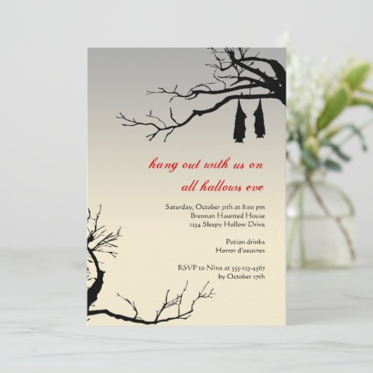 Het hangen bederf elegant Halloween van knuppels Kaart (Staand voorkant)