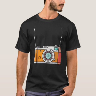 Het hangen Camera Grappig Kleurrijk Eenvoudig Ontw T-shirt