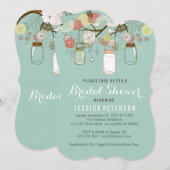 Het hangen Mason Jar op Mint Vrijgezellenfeest Kaart (Voorkant / Achterkant)