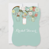 Het hangen Mason Jar op Mint Vrijgezellenfeest Kaart (Achterkant)