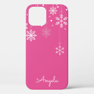 Het hangen Snowflakes Roze Unieke Naam iPhone 12 H Case-Mate iPhone Case