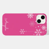 Het hangen Snowflakes Roze Unieke Naam iPhone 14 H Case-Mate iPhone Case (Achterkant (horizontaal))