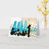 het hangen uit met het troepwenskaart kaart (Gele Bloem)