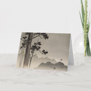 Het hangen van de klok van een boom - Japanse Kaart