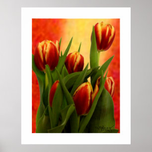 Het Hangen van de Muur van tulpen Kleinere Kunst Poster