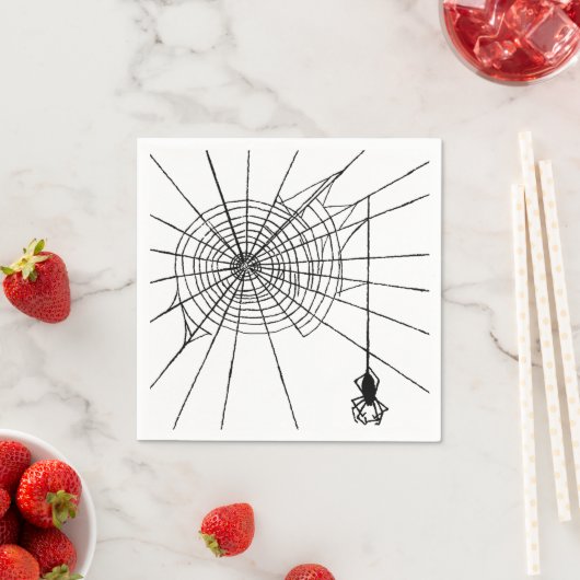 Het hangen van Spider in een Web Gothic Halloween Servetten (Insitu)