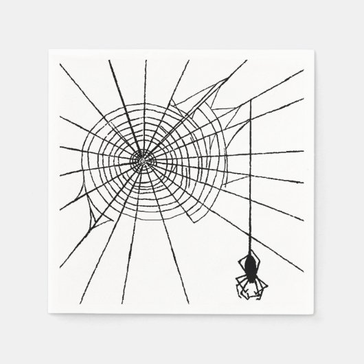 Het hangen van Spider in een Web Gothic Halloween Servetten (Voorkant)