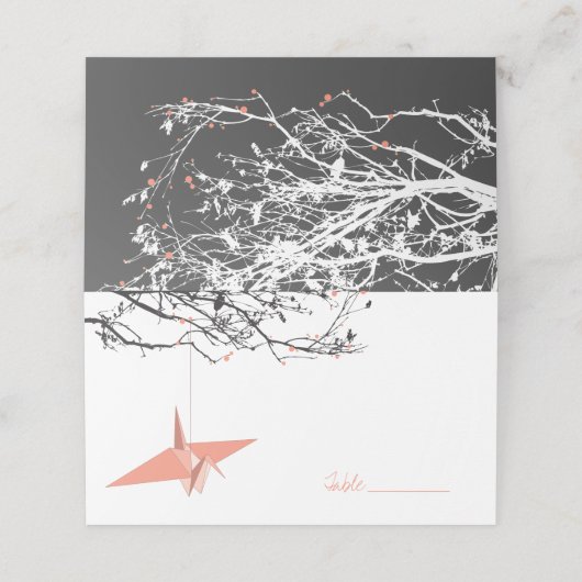 Het hangende Perzische Origami Paper Cranes Asian  Plaatskaartje (Buitenkant ongevouwen)