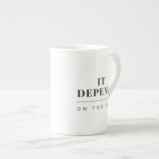 Het hangt af van de Data Bone China Mok (Voorkant rechts)
