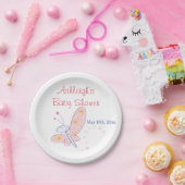Het Happy Butterfly-Baby shower Papieren Bordje (Feest)
