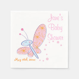 Het Happy Butterfly Baby shower Servetten