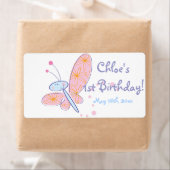 Het Happy Butterfly Verjaardag Water Bottle Label (Insitu)