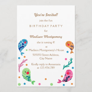 Het Happy Fish Pattern-kind wordt op zaterdag uitg Kaart