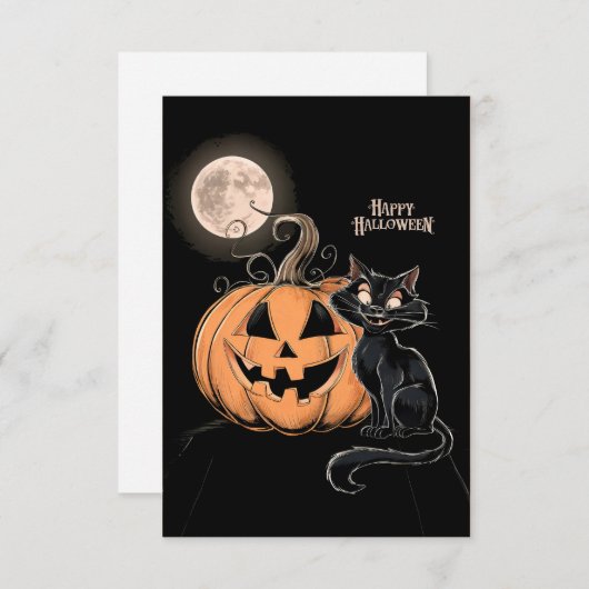 Het Happy Halloween Wenskaart #1 Kaart (Voorkant / Achterkant)