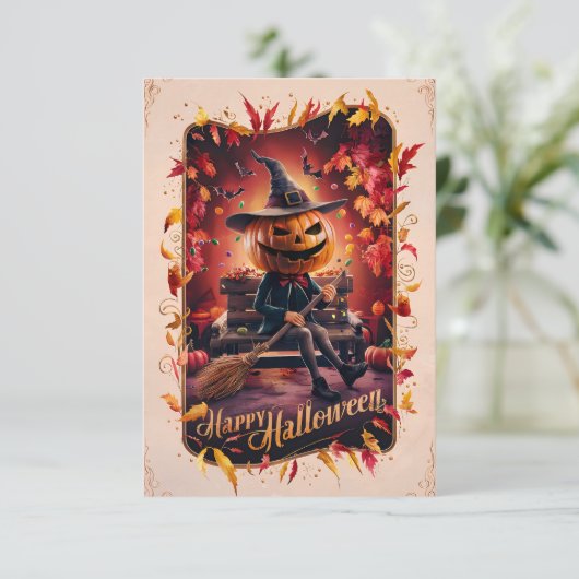 Het Happy Halloween Wenskaart #4 Kaart (Staand voorkant)