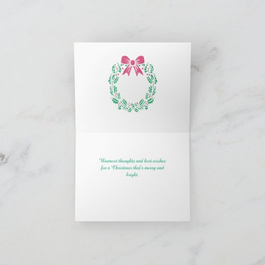 Het Happy Holiday Wreath Wenskaart Kaart (Binnen)