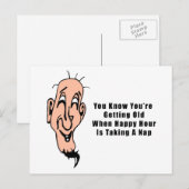 Het happy hour van een oud Man Briefkaart (Voorkant / Achterkant)