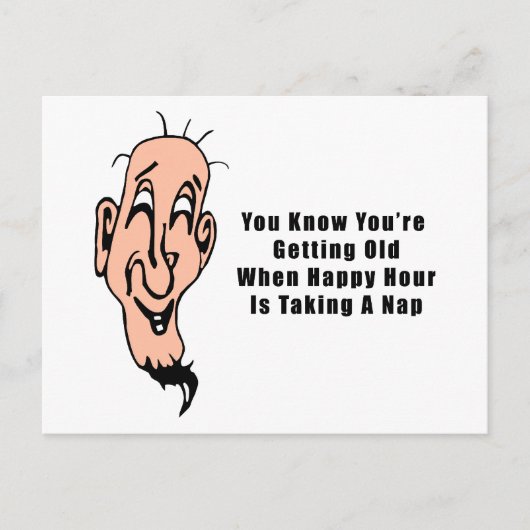 Het happy hour van een oud Man Briefkaart (Voorkant)