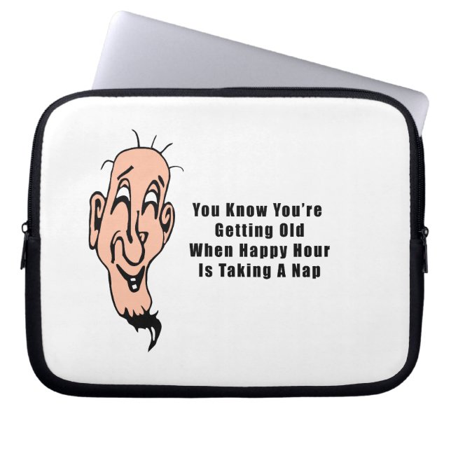 Het happy hour van een oud Man Laptop Sleeve (Voorkant)