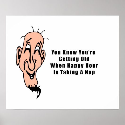 Het happy hour van een oud Man Poster (Voorkant)