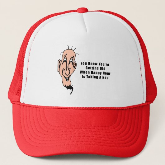 Het happy hour van een oud Man Trucker Pet (Voorkant)