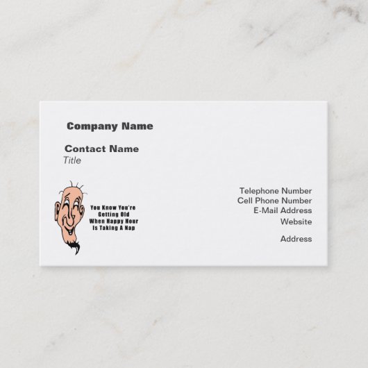 Het happy hour van een oud Man Visitekaartje (Voorkant)