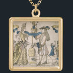 Het Happy Marriage (stencil gekleurd houtsnip) Goud Vergulden Ketting<br><div class="desc">Afbeelding: 149871 Het vrolijke huwelijk (stencil gekleurd houtsnipsel). School Engels (17e eeuw). Privé Collectie,  het Stapleton Collectie.  Kunst,  fijne kunst.</div>