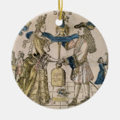 Het Happy Marriage (stencil gekleurd houtsnip) Keramisch Ornament (Voorkant)