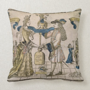 Het Happy Marriage (stencil gekleurd houtsnip) Kussen