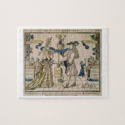 Het Happy Marriage (stencil gekleurd houtsnip) Legpuzzel (Horizontaal)