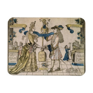 Het Happy Marriage (stencil gekleurd houtsnip) Magneet