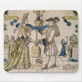 Het Happy Marriage (stencil gekleurd houtsnip) Muismat (Voorkant)