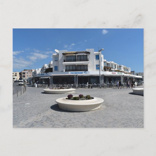 Het Harbour-restaurant aan de Paphos Seafront, Cyp Briefkaart (Voorkant)