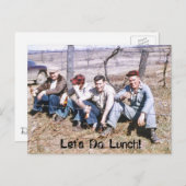 Het harde Werkende Man op Middagpauze doen Lunch Briefkaart (Voorkant / Achterkant)