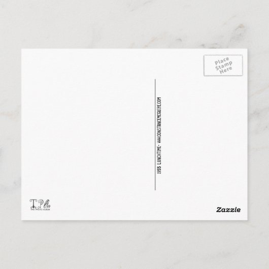 Het harde Werkende Man op Middagpauze doen Lunch Briefkaart (Achterkant)