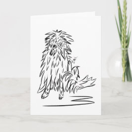 Het harige Wenskaart van de Cartoon van de Hond & Kaart