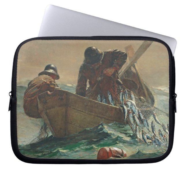 Het haringnet, 1885 (olie op doek) laptop sleeve (Voorkant)